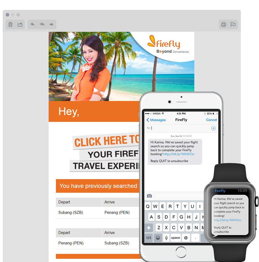SaleCycle per Firefly: campagna di SMS di remarketing.