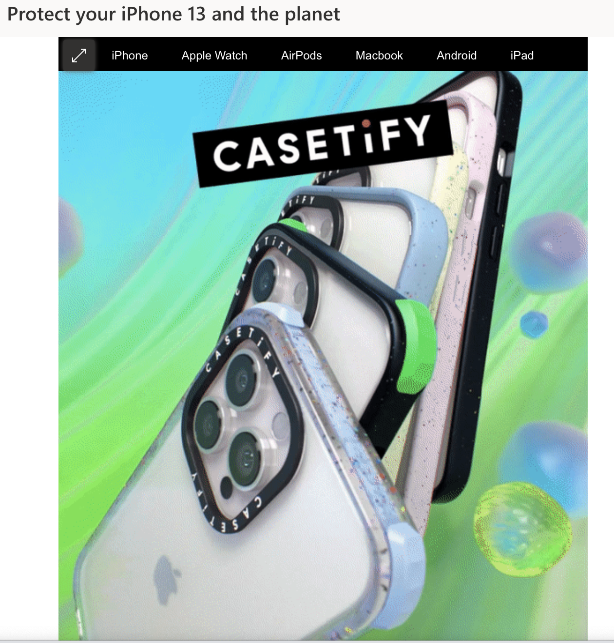 Ejemplo de email marketing de Casetify