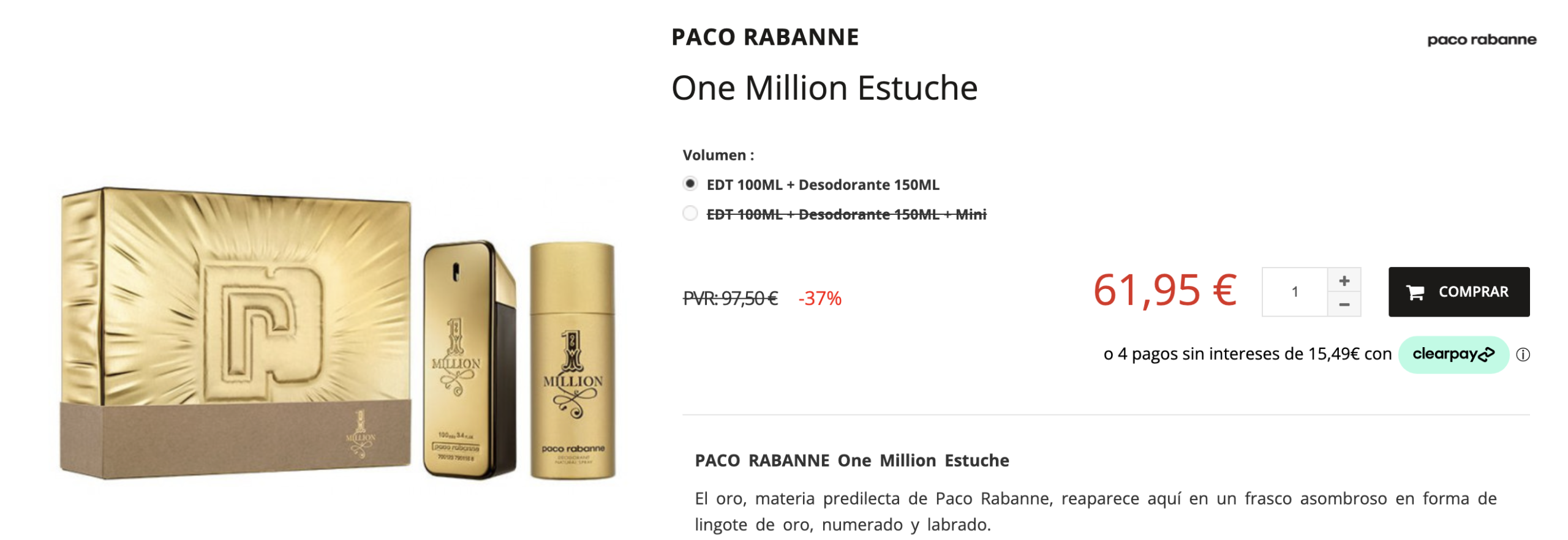 Ejemplo de cross selling de Paco Rabanne