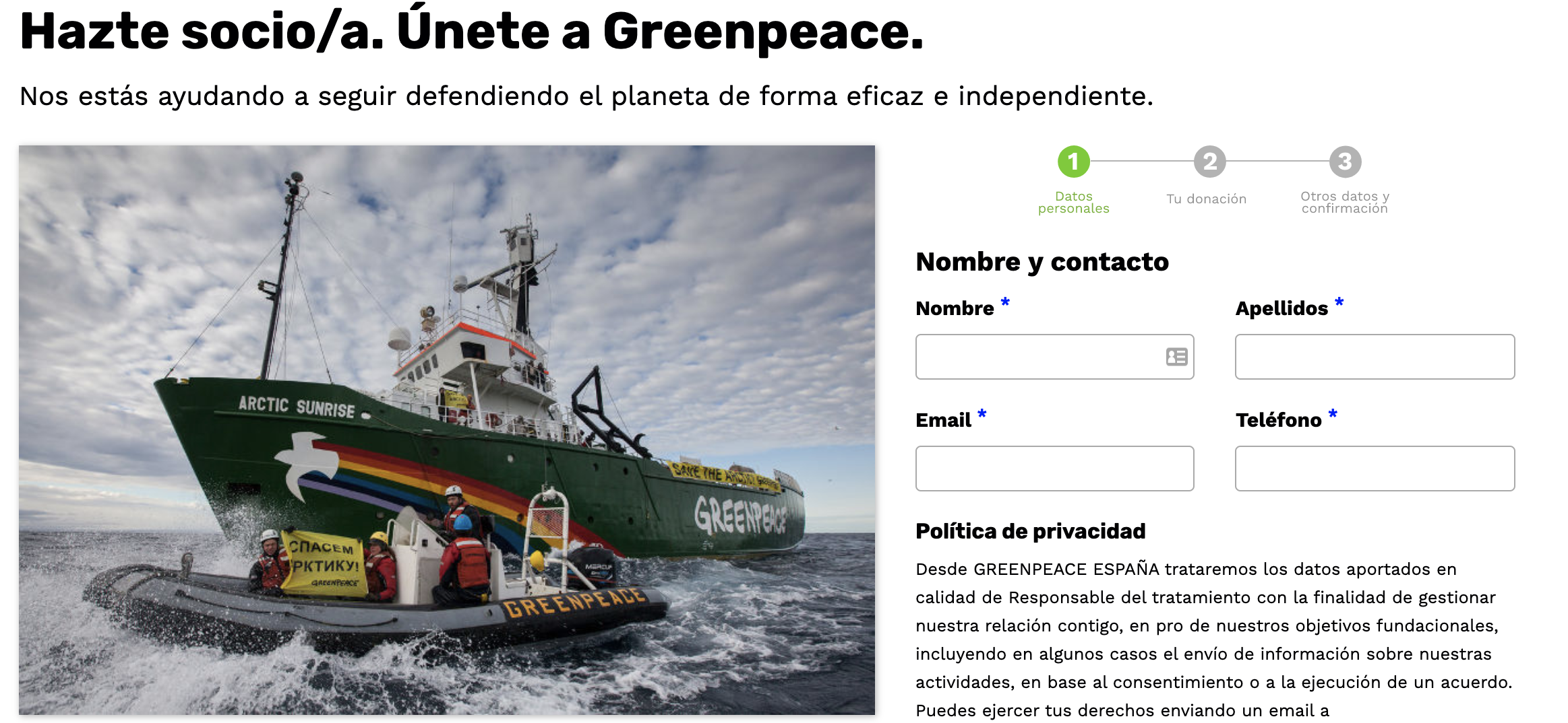 Ejemplo de conversión de Greenpeace