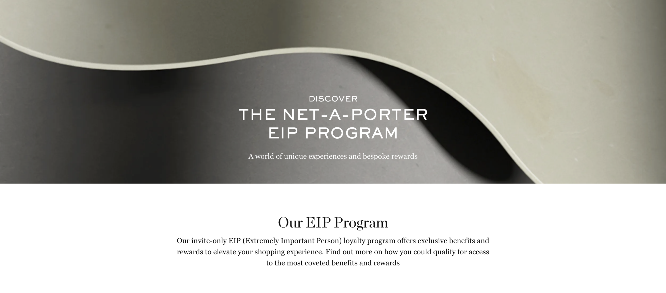 Net A Porter: EIP come esempio di programma di fidelizzazione nel settore e-commerce del lusso.