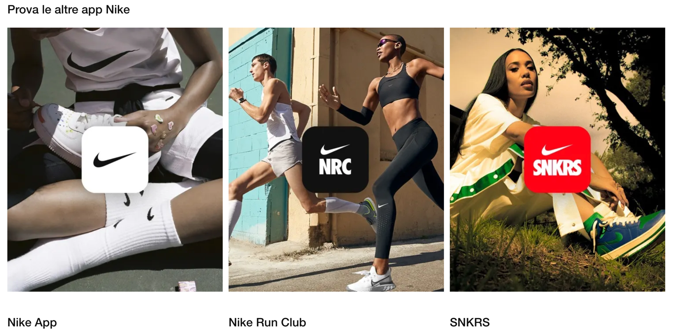 Programma fedeltà a progressi: ulteriori esempi di Nike.